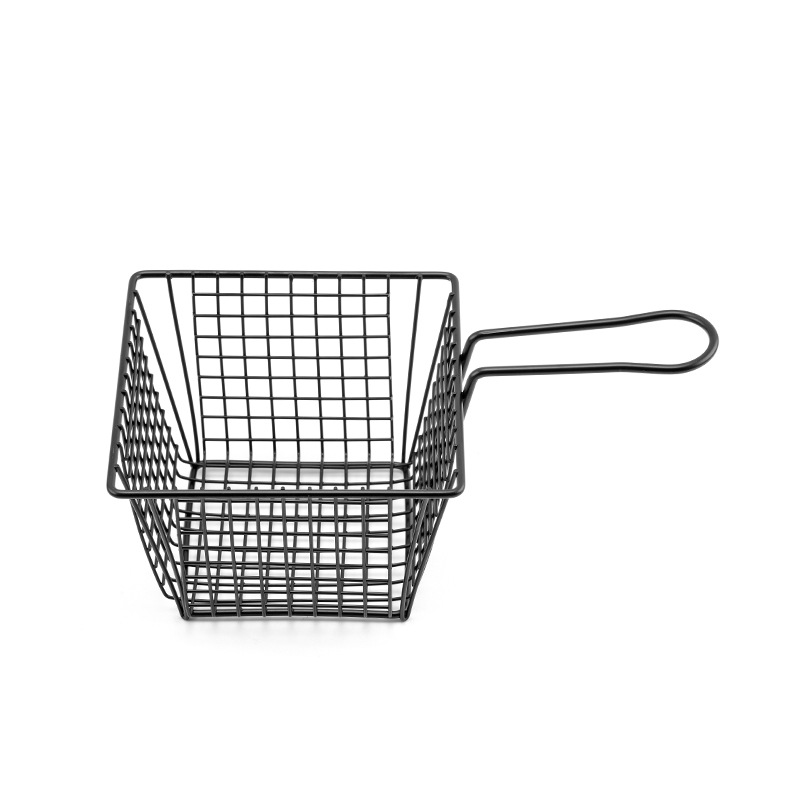 Cestas de fritas de hierro forjado transfronterizas canasta de pollo frito canasta de bocadillos creativos canasta de bocadillos fritos canasta de mesa americana canasta de bocadillos