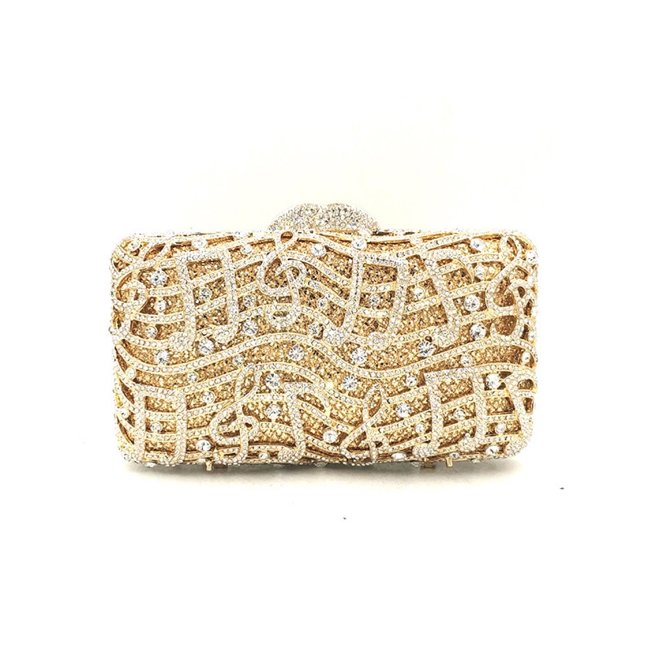 Túi clutch nữ đính đá dạ hội hộp cứng cầm tay — Màu đen chi tiết 10