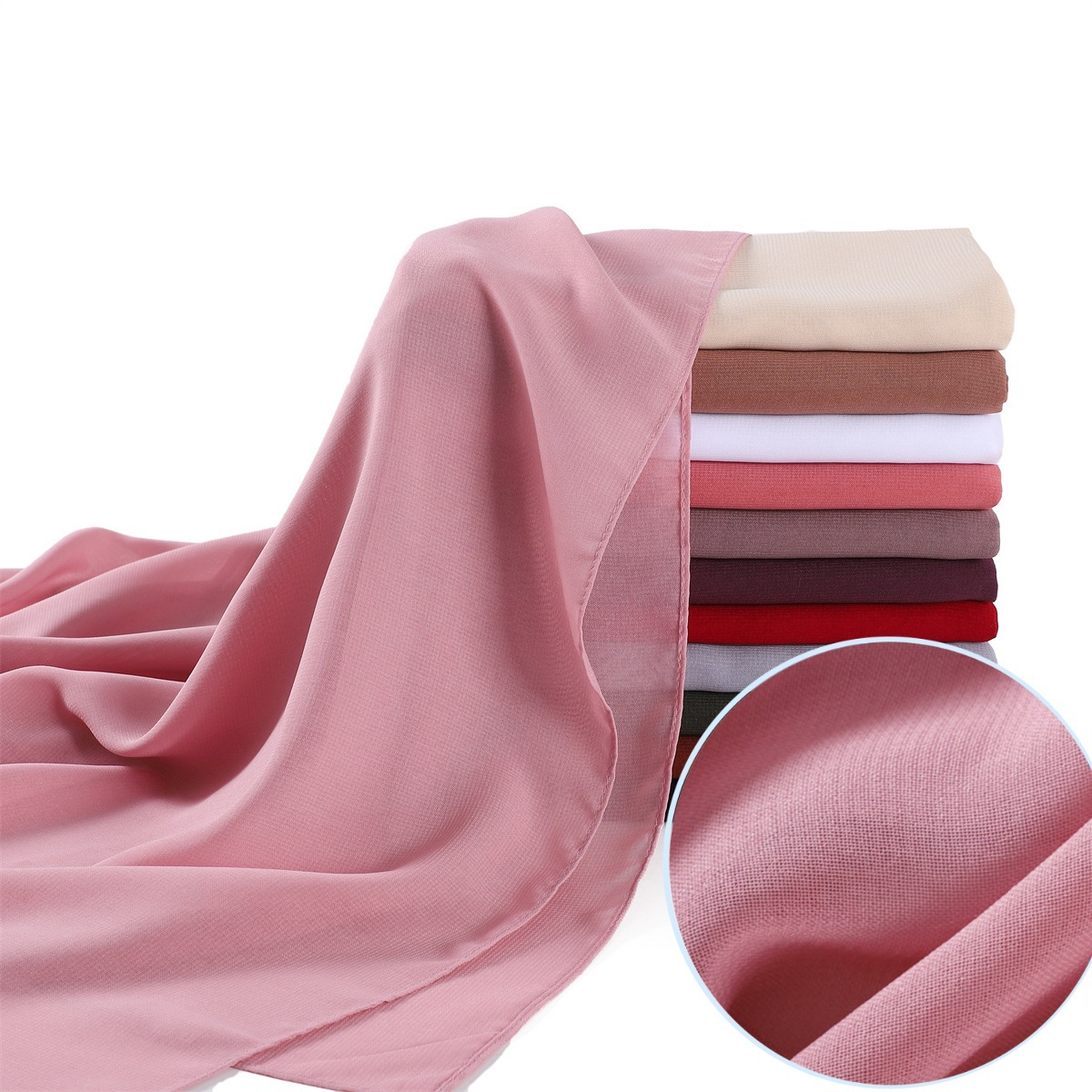 Light and thin solid color breathable universal velvet shiffon…