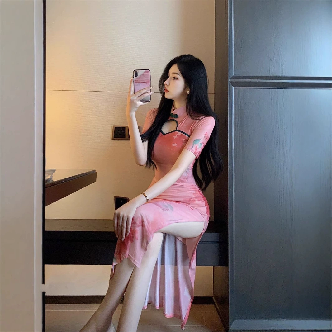 Новое улучшенное платье Cheongsam в китайском стиле, ретро китайский танец, облегающий крой, элегантная танцевальная юбка с узором