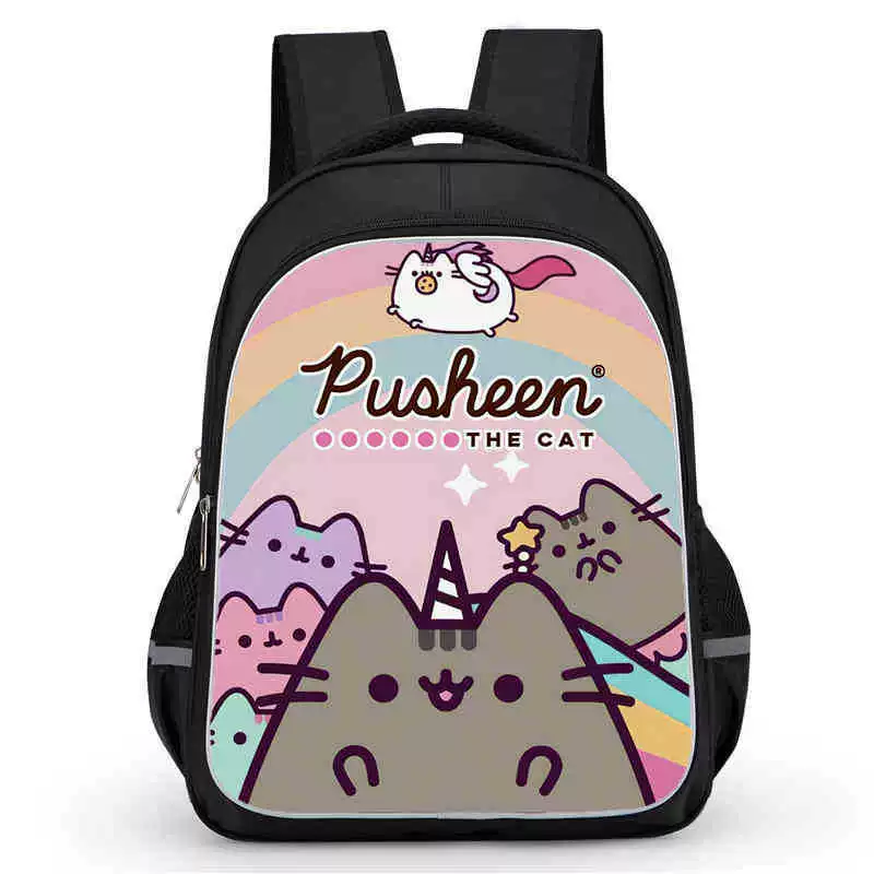 Рюкзак учебный Pusheen Fat Jimao с принтом периферийного типа, через стекло, зарубежная торговля, школьный рюкзак