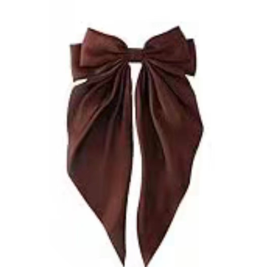 深咖色蝴蝶结飘带
