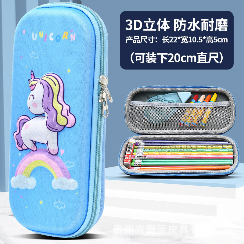 EVA papelería caja de lápices 3D tridimensional de doble capa de gran capacidad de dibujos animados niños estudiante impermeable resistente al desgaste LOGOTIPO conjunto Premio