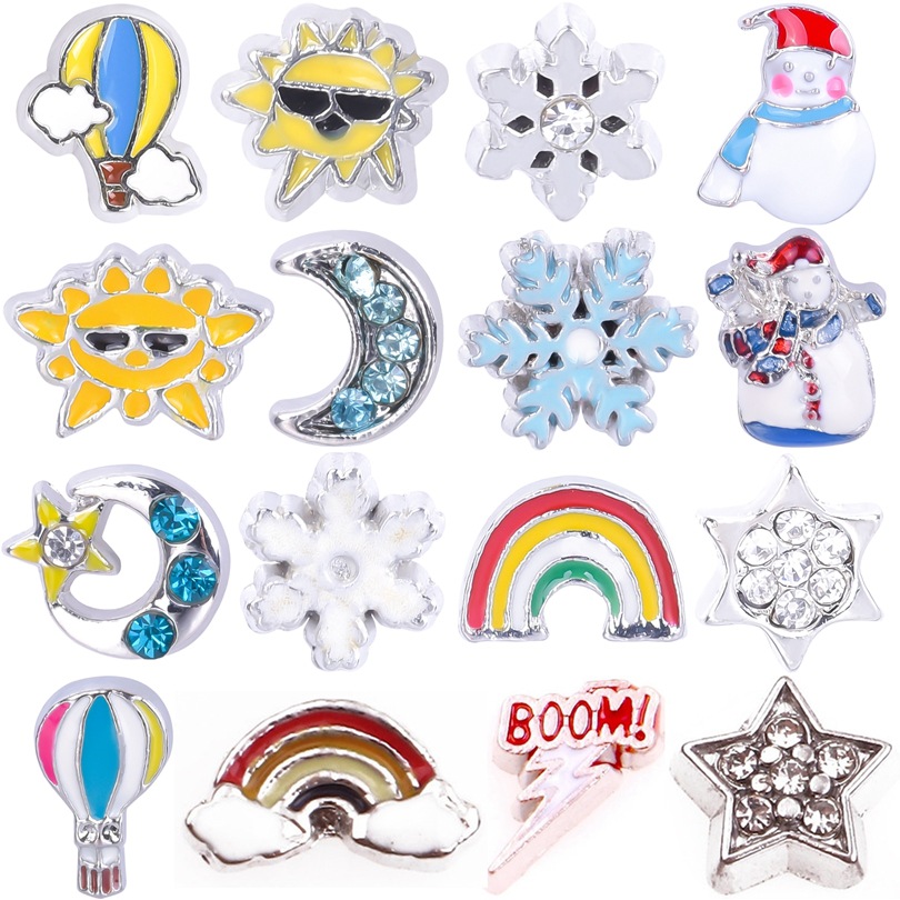 天空主题天气  魅力模块手链配件DIY贴片 Floating charms locket