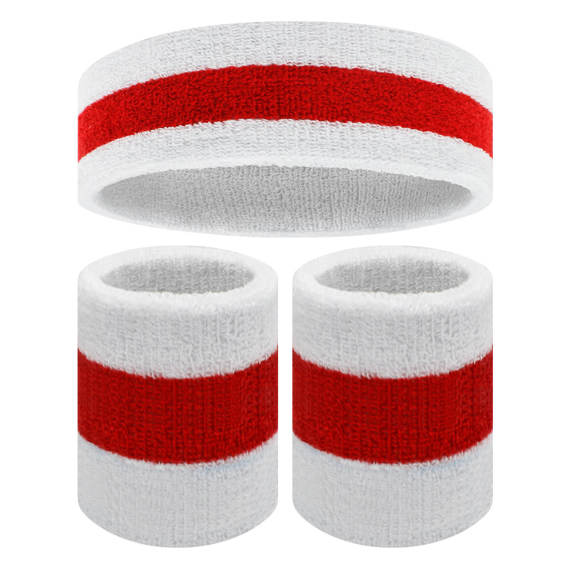 Deportes muñequera diadema absorbente de sudor fitness baloncesto correr sudor-limpieza transpirable pulsera diadema color clip color de punto cálido