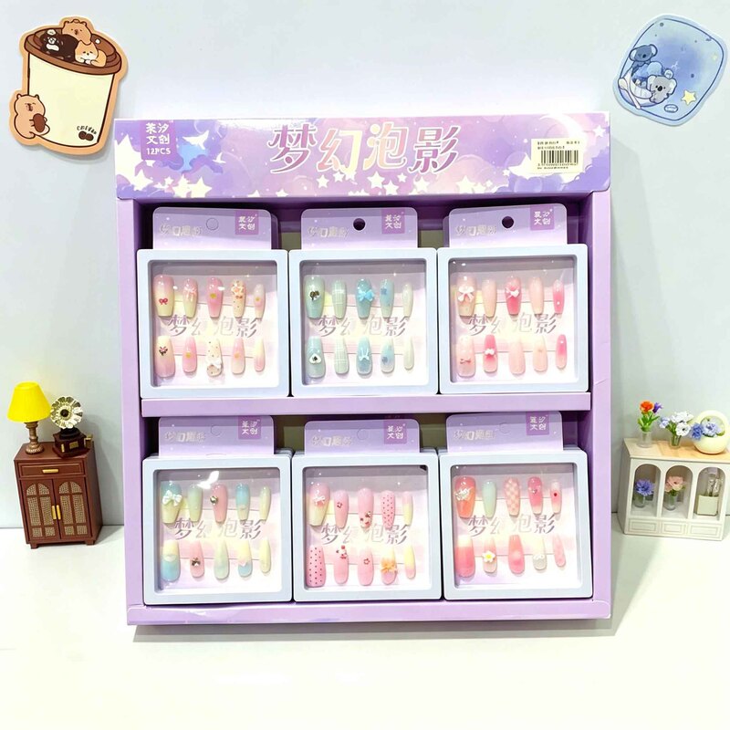 New high-end long-lasting wearable nail art nail patches in a box, detachable and hangable, fake nails factory wholesale
