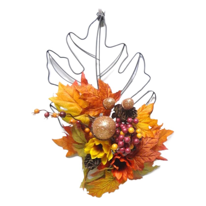 2019 nueva fábrica OEM procesamiento Festival de Otoño anillo de ratán natural vacaciones guirnalda decorativa 20CM-45CM