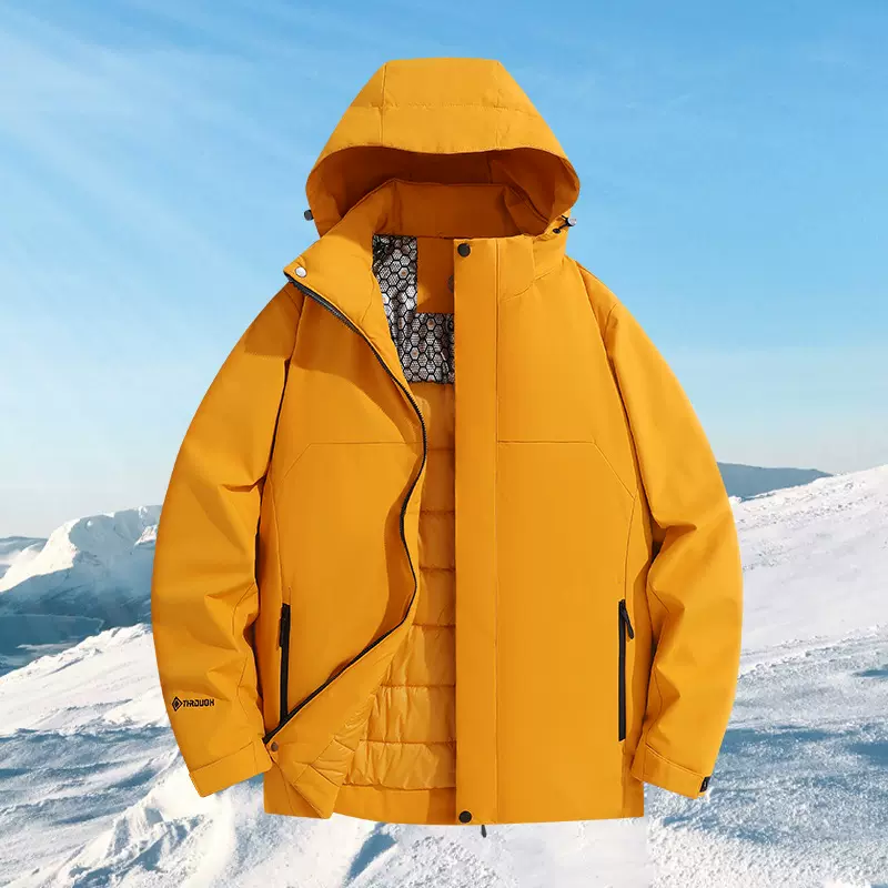 石墨烯保暖冲锋衣棉服男防风防水一体式棉衣女秋冬保暖棉服工作服