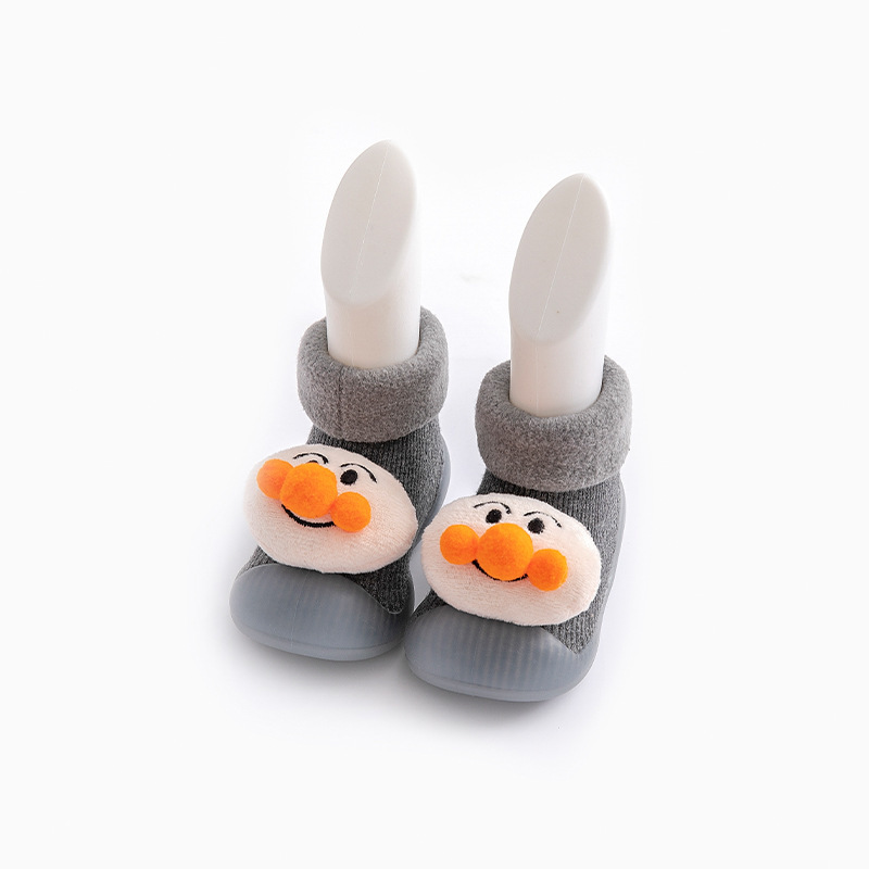Zapatos de piso de interior para bebés calcetines de invierno zapatos calientes para niños de otoño y invierno dibujos animados gruesos calentados