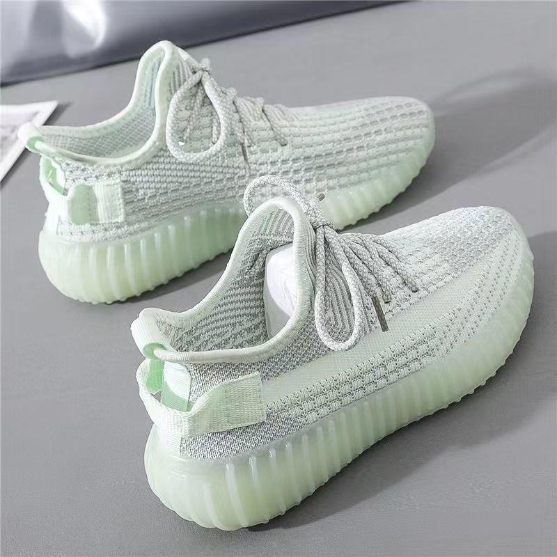 Coconut Shoes Flying Weaving 2022 New Summer Sneakers Breathable Lightweight Casual Korean Style All-match Running Shoes Women's Trendy