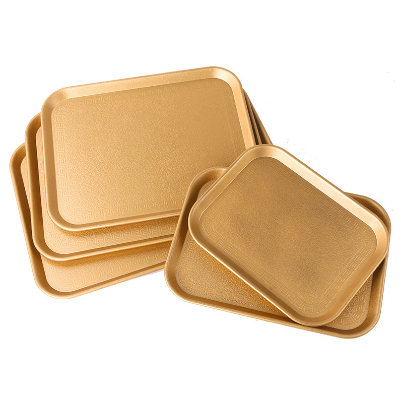 Cross-Border Direct Supply of Kitchen and Bathroom Supplies from Manufacturers, Rectangular Imitation Wood Grain Tray, Tea Tray, Fruit Tray, Dining Tray, Patented