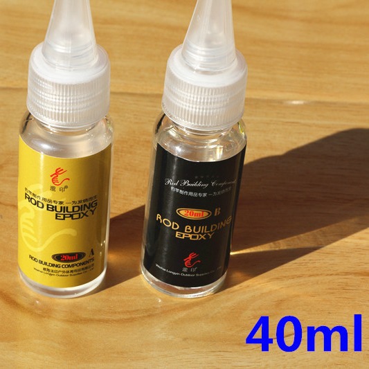 Accesorios de bricolaje para varilla de pesca soporte de anillo de alambre resina epoxi AB pegamento transparente para caña de pescar