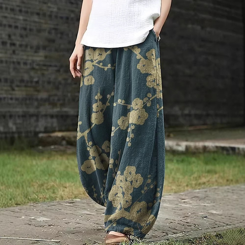2026 Amazon Spring and Autumn Pants with Pockets 3D Print European and American Hot Selling Lantern Pants Plus Size Women's 2026 Amazon Spring and Autumn Pants with Pockets 3D Print European and American Hot Selling Lantern Pants Plus Size Women's