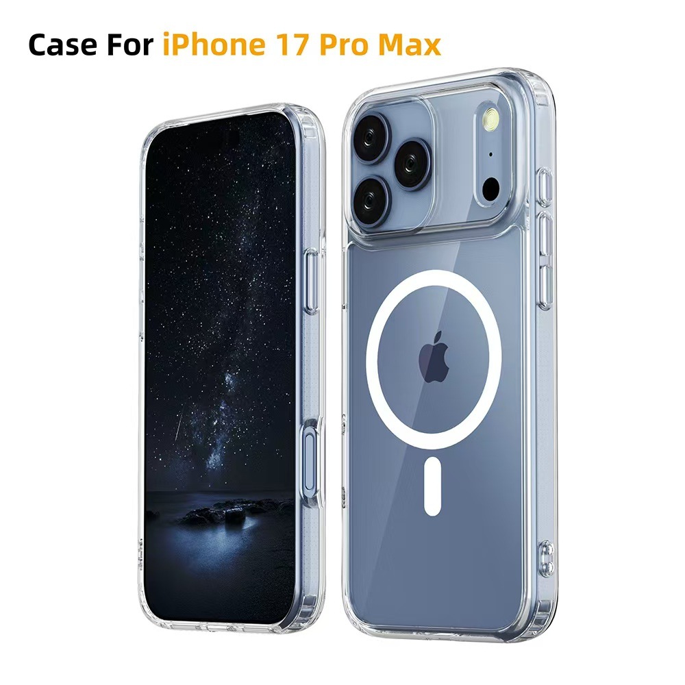 适用苹果17透明磁吸手机壳拜耳iphone16promax全包防摔保护套15壳
