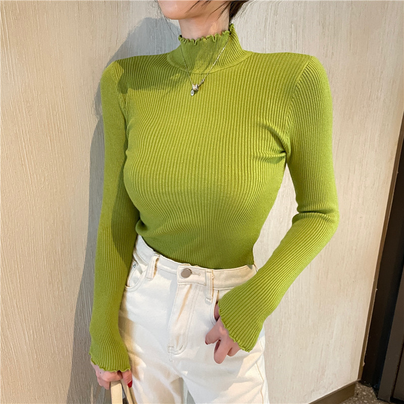 Slim-Fit Knitting Half-High Neck Top NSFYF85668