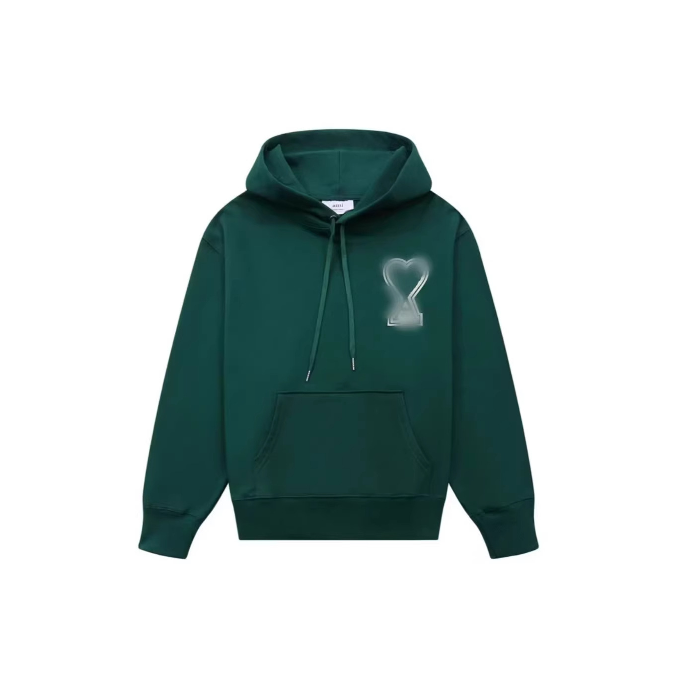 Ami Paris Heart Logo Hoodie Green