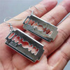 Retro razor, blade, metal earrings, material, punk style, new collection