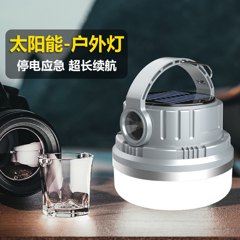 Bombilla LED luz del hogar falla de energía luz de emergencia nueva bombilla de carga solar luz de puesto de luz del mercado nocturno móvil
