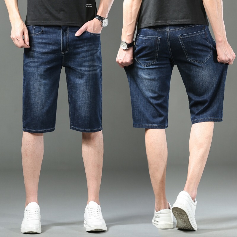 2026 New Style Ice Silk Denim Shorts for Men, Summer Thin Loose Straight Versatile Five-Point Shorts for Outdoor Wear