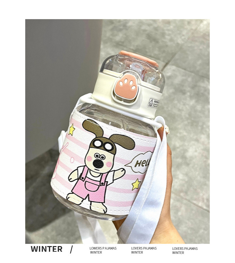 Cute Pacha Dog Water Bottle Portable Drop Resistant Drink Cup_voghion.com