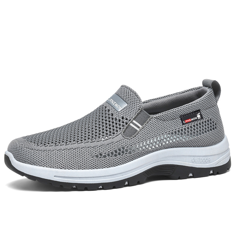 Summer Lightweight and Breathable Walking Shoes Paul Camel Fashionable Men's Sports Shoes Non-Slip Soft Sole Fly-Knit Casual Shoes