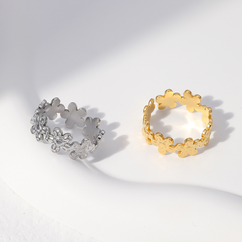 Sweet Flower Stainless Steel Rings 1 Piece