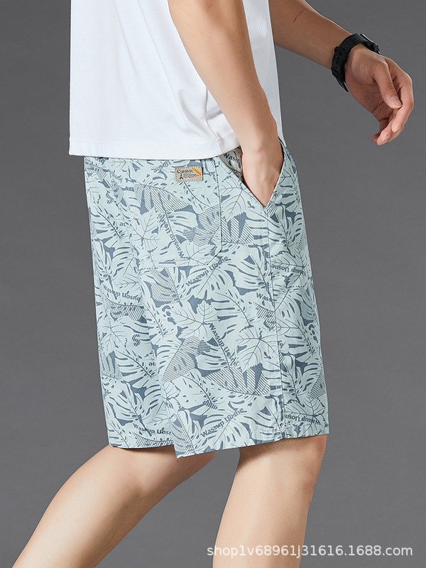 Summer Pure Cotton Shorts Men's Beach Pants Loose Pants Home Big Pants Outer Wear Big Pants