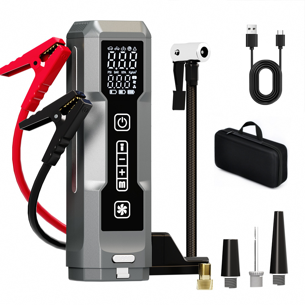 Fuente de alimentación de arranque de emergencia para automóvil multifuncional portátil limpiador de polvo bomba de aire inflada lámpara de iluminación 5 - en - 1