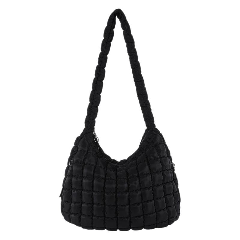 Women's Large Capacity Underarm Woven Bag 2024 New Simple Fashion Diamond Grid Tote Bag Versatile Shoulder Bag Luxury - Thumbnail 5