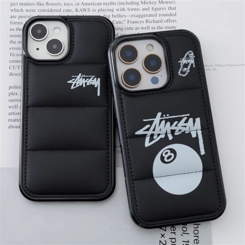 High-End Black down Jacket Suitable for Iphone16 Mobile Phone Case Apple 15/14 Promax Trendy Brand Protective Cover 13