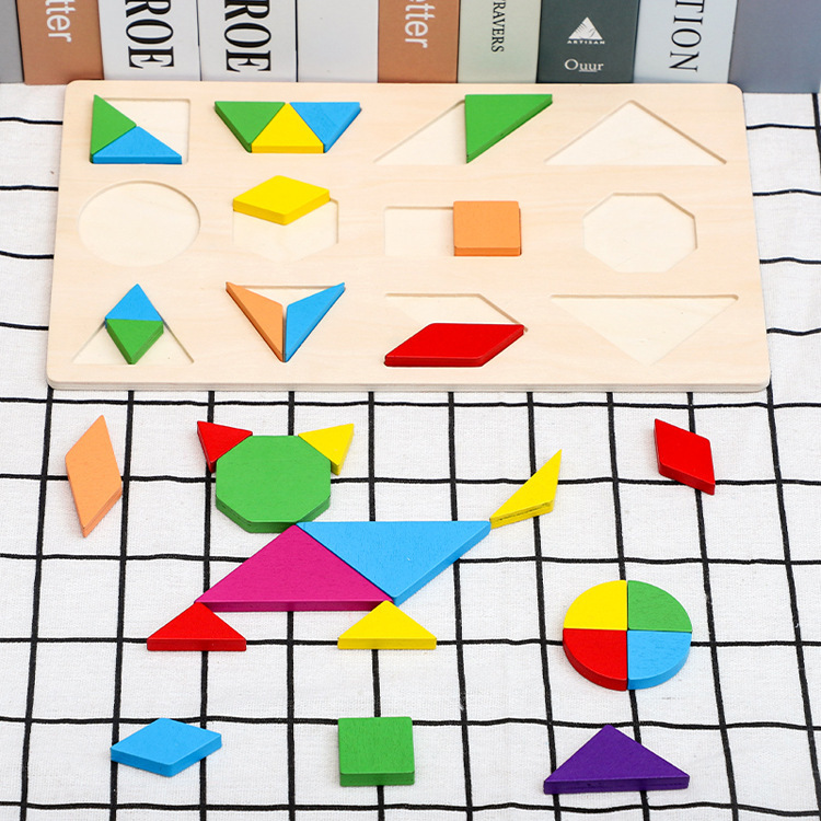 Tablero de división igual geométrica forma a juego panel rompecabezas de madera jardín de infantes educación temprana juguetes educativos tablero de agarre de mano