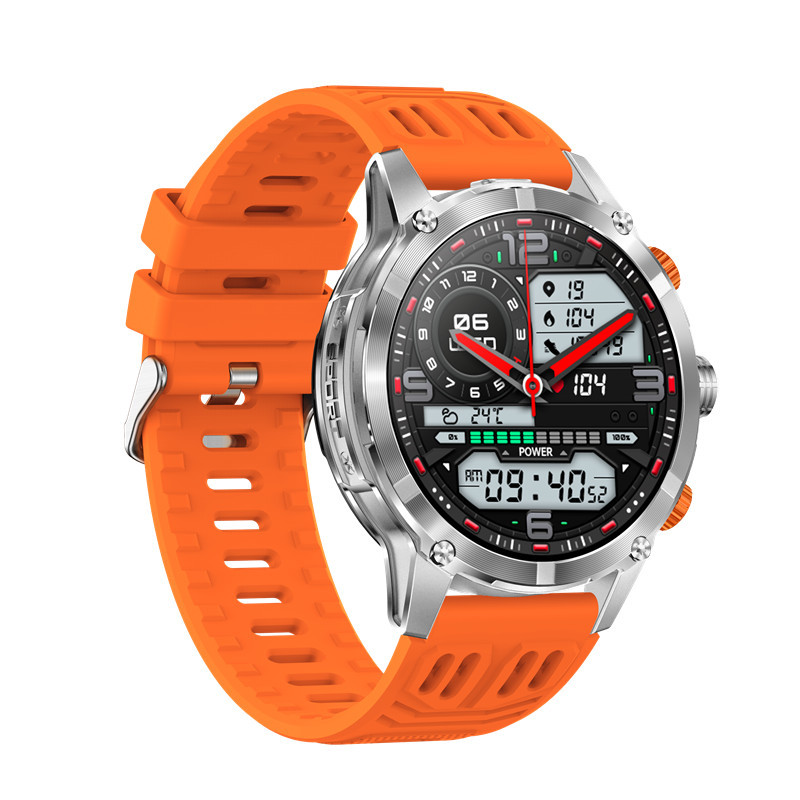 Smarte Herrenuhr mit Bluetooth-Anruffunktion, 1,7-Zoll-LED-Taschenlampe, großem Akku, Sport- und Herzfrequenzmessung sowie Gesundheitscheck_voghion.com