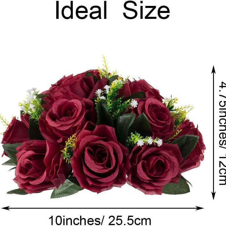 Bola de rosas de flores artificiales para boda, fiesta de cumpleaños, día de San Valentín, decoración del hogar, accesorios de flores artificiales blancas y rosas, adornos