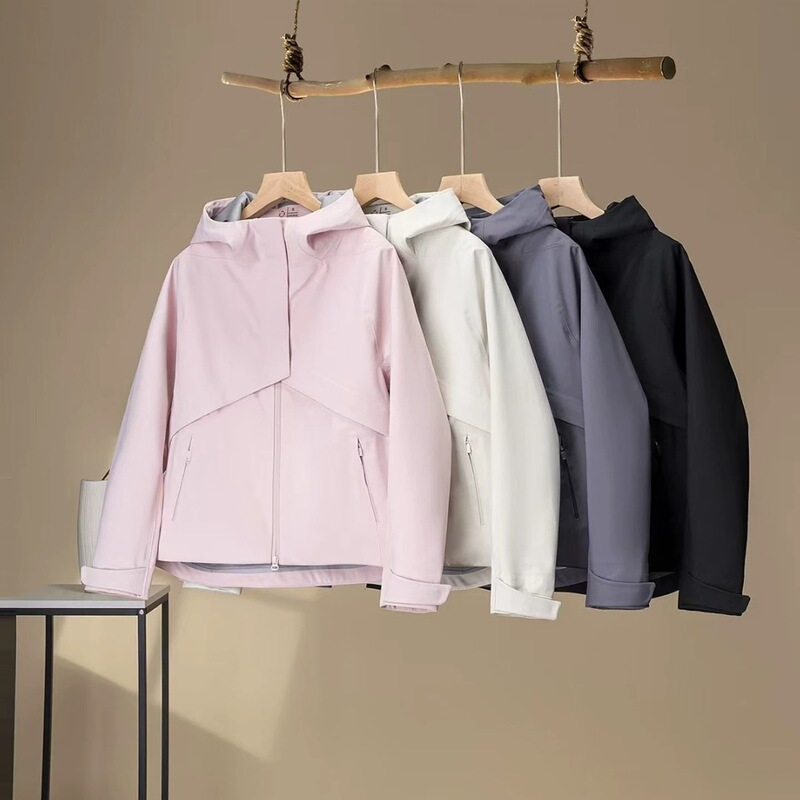 Autumn New Women's Outdoor Mountain Style Stand Collar Warm Hooded Solid Color Anti-Peaks Casual Loose Jacket Tops Top Autumn New Women's Outdoor Mountain Style Stand Collar Warm Hooded Solid Color Anti-Peaks Casual Loose Jacket Tops Top