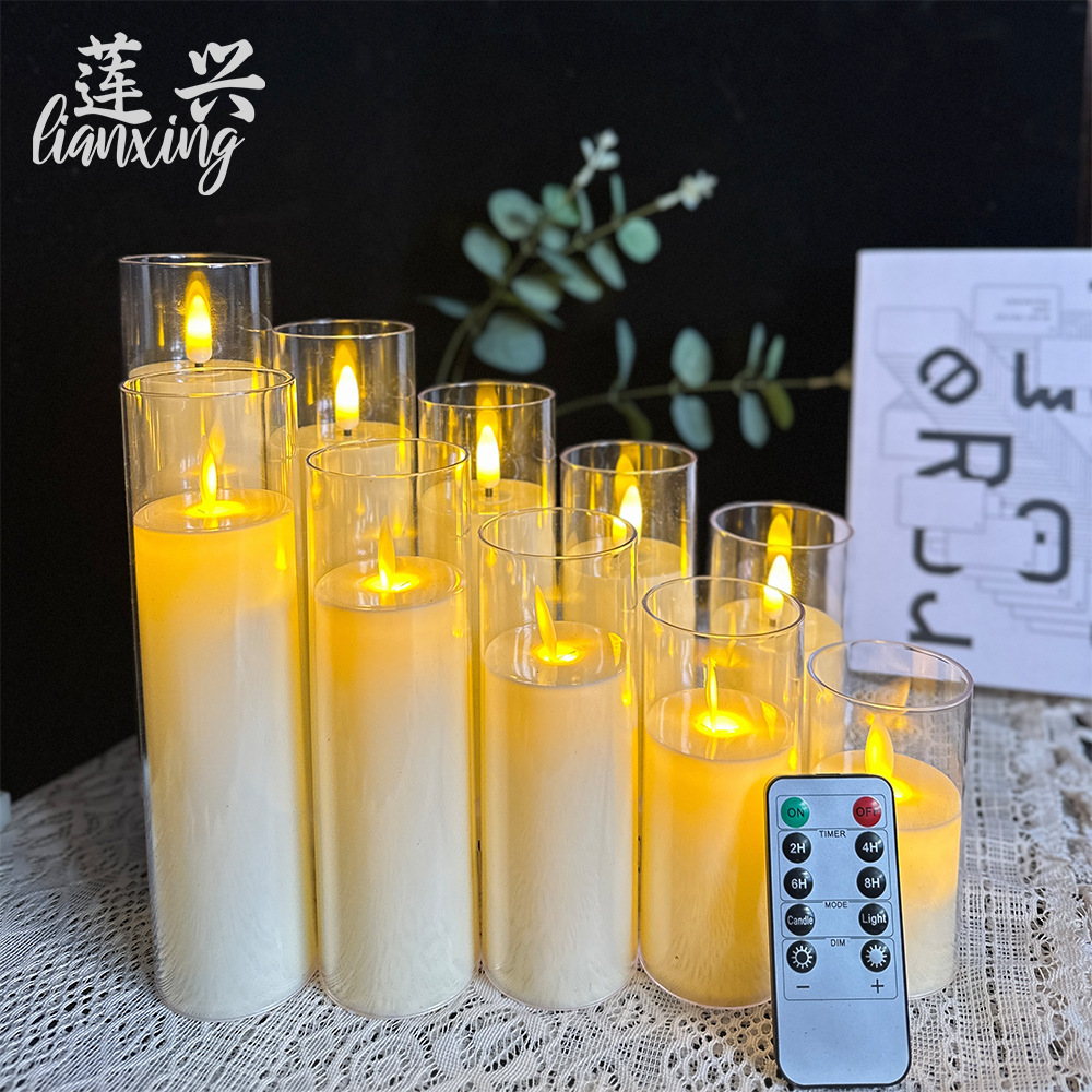 Ventas transfronterizas de vela LED lámpara de vela electrónica taza de vela de cumpleaños oscilante cabeza lámpara de vela creativa lámpara de noche de boda