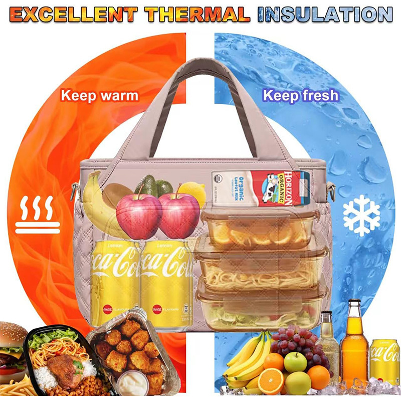 Nuevo tipo de bolsa de almuerzo para mujeres bolsa de almuerzo para el trabajo aislante caja de almuerzo refrigerado a prueba de fugas bolsa de almuerzo bolsa de almuerzo