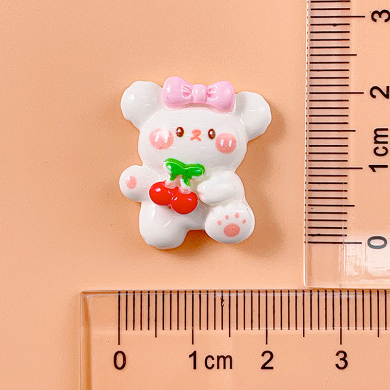 Mochila de dibujos animados fresa conejo pato anillo de natación oso accesorios de resina DIY crema pegamento agujero hebilla de zapato accesorios para el cabello material al por mayor