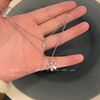 Zirconium, universal advanced necklace, cute chain for key bag , accessory, flowered, high-quality style, does not fade