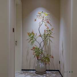 彩色南天竹绿植室内客厅阳台假树大型落地花盆栽摆件