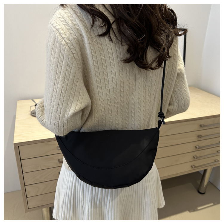 Oxford fabric 2024 casual new style with contrasting colors, light and simple, single-shoulder crossbody, underarm dumpling bag for women undefined