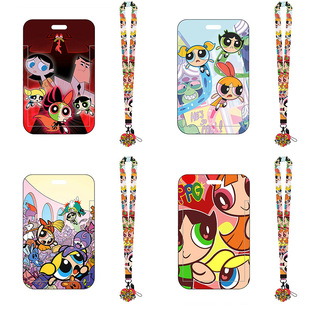 Little policewoman cartoon student bus card set campus meal card card cartoon girl school card badge with lanyard slide cover