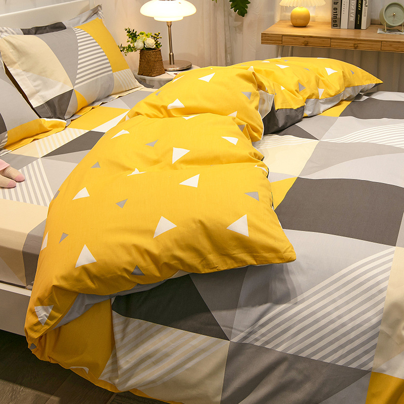 Ropa de cama de algodón de cuatro piezas de algodón 2025 nuevo estilo fresco edredón floral ropa de cama de dormitorio de tres piezas para cuatro estaciones