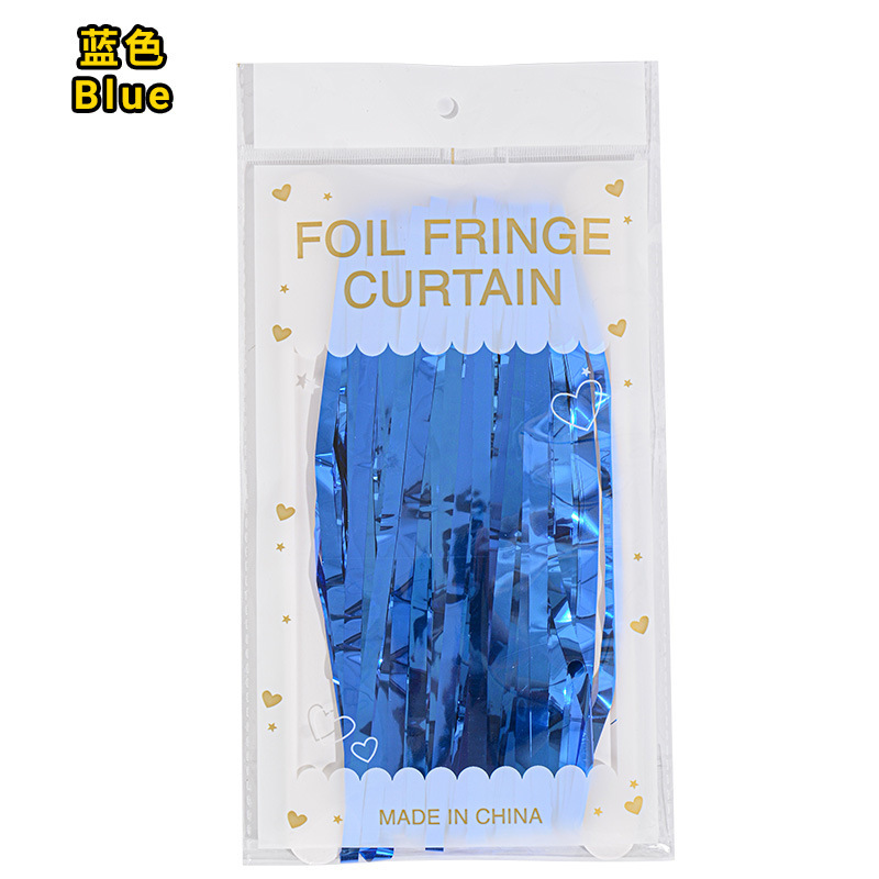 Cortina de lluvia de color transfronteriza cumpleaños boda decoración cortina de lluvia 1 * 2m fondo tela de lluvia al por mayor