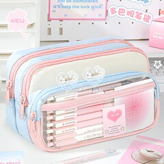 超厚手に幅を広げました！ドーパミン透明筆箱 2025 新しい大容量女の子の高価値スタイル筆箱