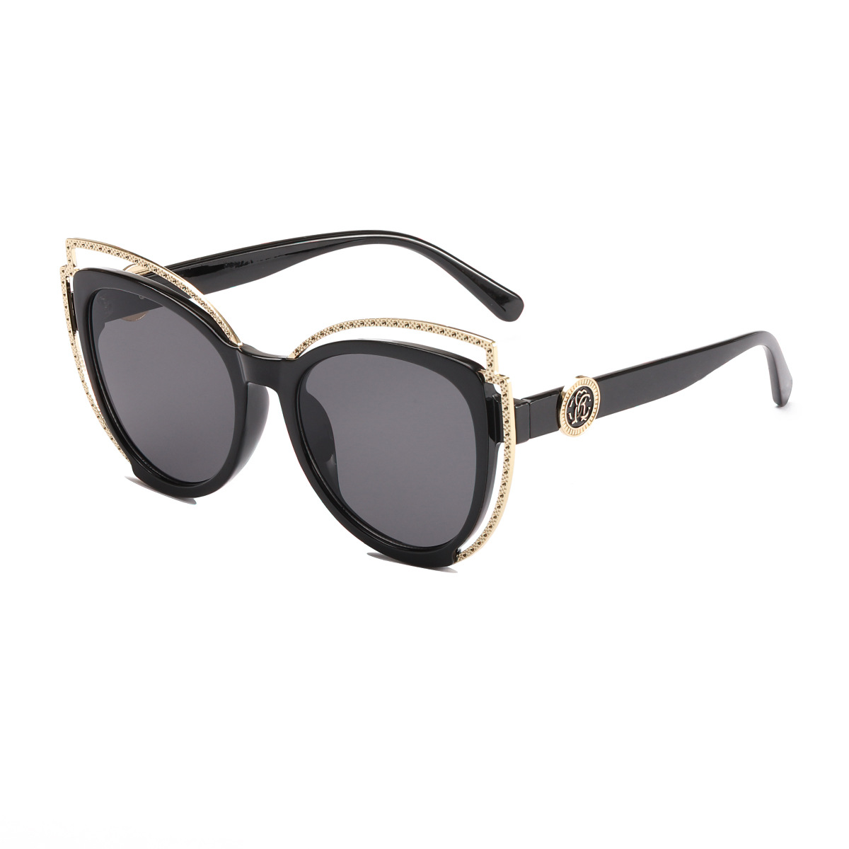 2021 nuevas gafas de sol decorativas de metal de ojo de gato de moda europea y americana gafas de sol personalizadas transfronterizas de mujer de moda 8316