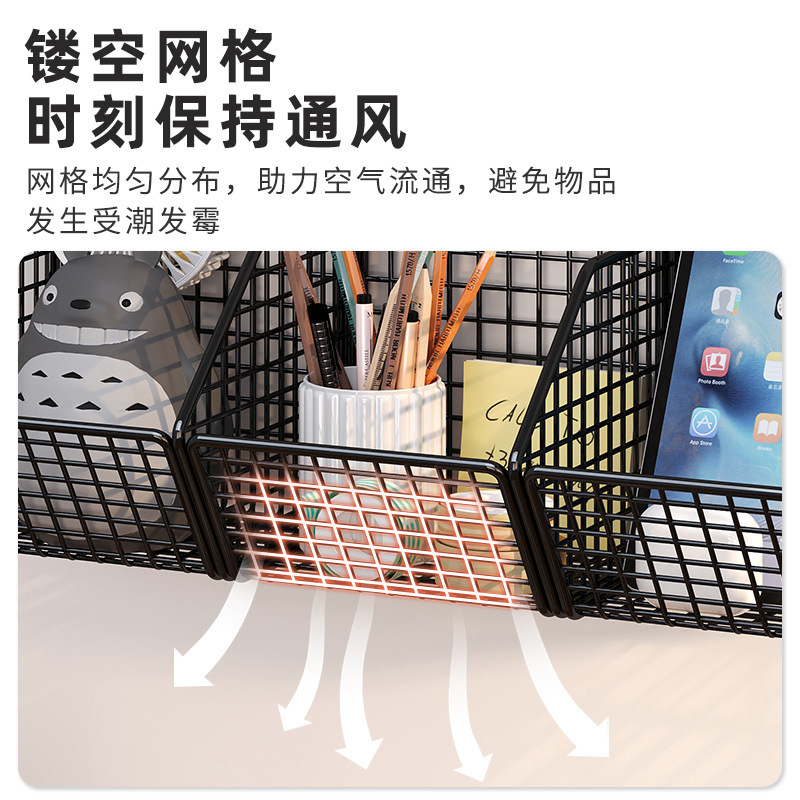 Estante de almacenamiento de pared sin perforaciones Almacenamiento de dormitorio de estudiantes Artefacto Montado en la pared Cesta colgante de pared Estante de almacenamiento de noche