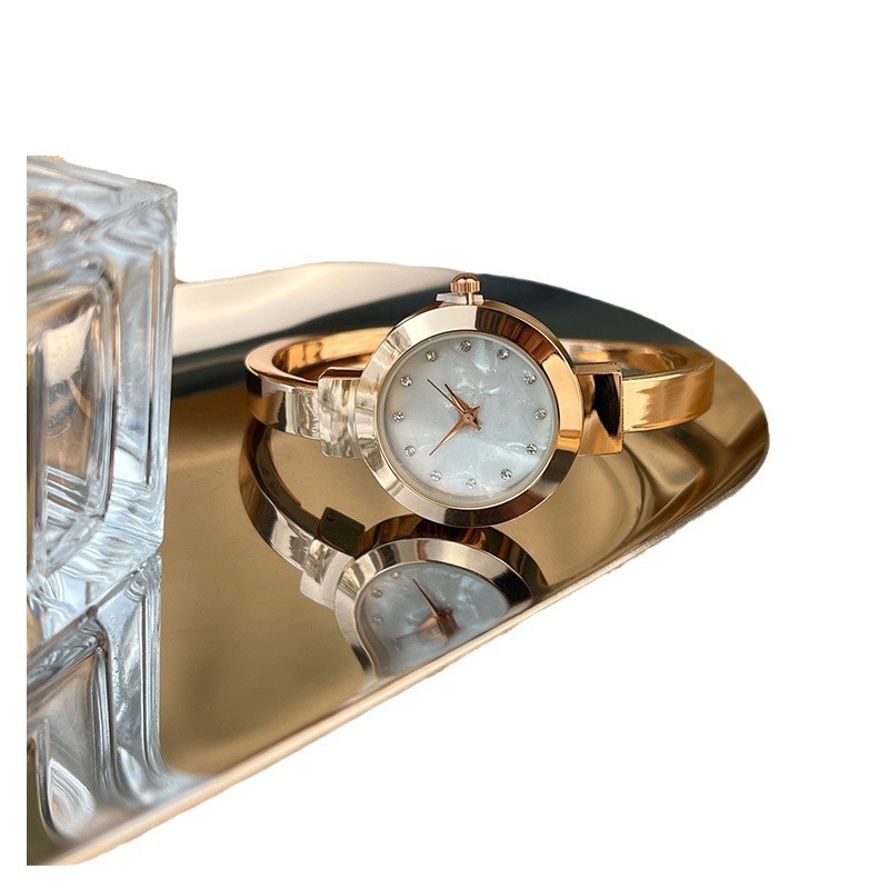 Pulseira minimalista de primavera, quartzo feminino preguiçoso com pulseira de aço Beimu de diamante_voghion.com