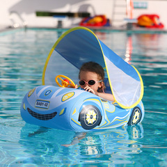 swimbobo new inflatable car seat children's sports car swimming ring with sun protection awning horn seat