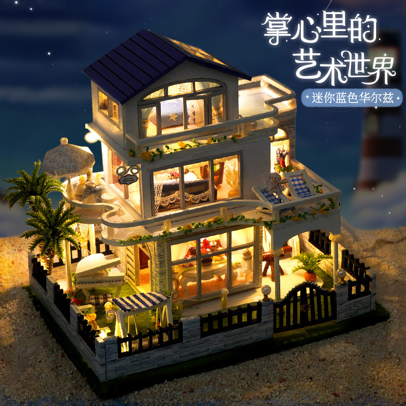 Tianyu DIY Hand-Assembled Mini Model Cabin Wooden House Toy Luminous Birthday Gift Wholesale Stereo