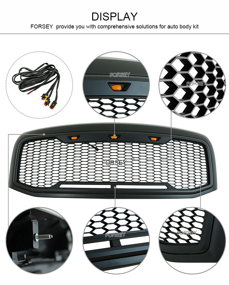 Suitable for 2013-2017 Dodge Ram 1500 modification and upgrade of front grille and front bumper